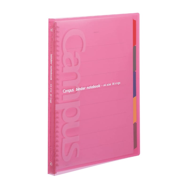 Kokuyo Campus Slide Binder with 5 Tab Dividers, Slim Type, A4, 30 Holes, Up to 65 Sheets, Blue, Japan Import (RU-P173NB) - Image 1